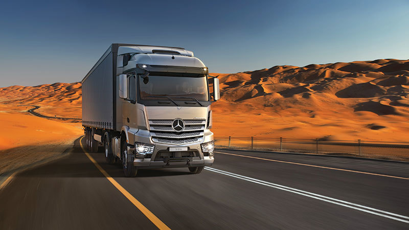 Long-haul fleet on the highway